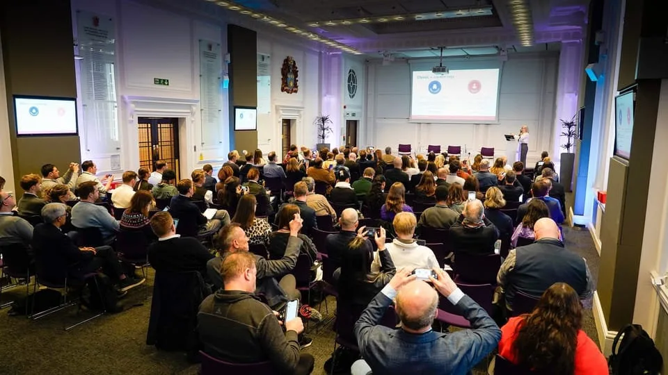Audience at the Newsrewired 2025 conference, representing discussion about mission-led journalism and newsroom strategy.