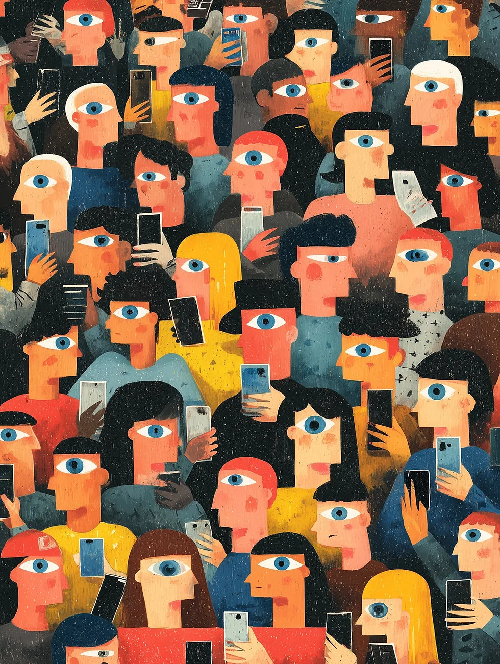 Illustration of people holding smartphones, representing video-first audiences and changing digital publishing habits.